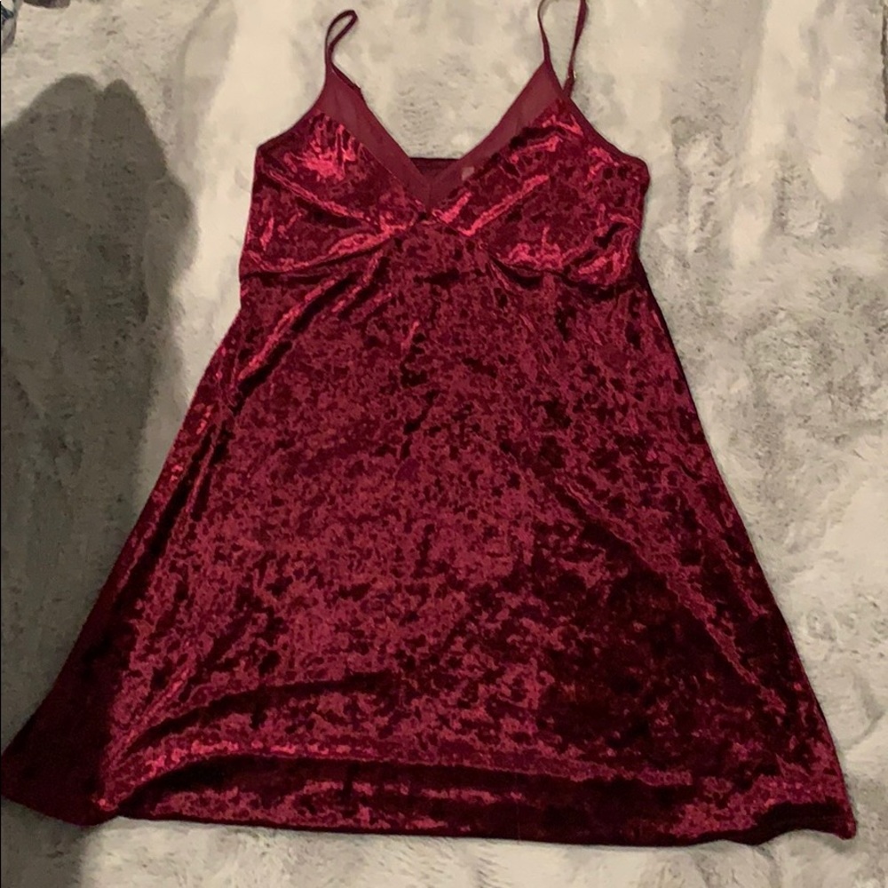 Maroon Velvet Dress